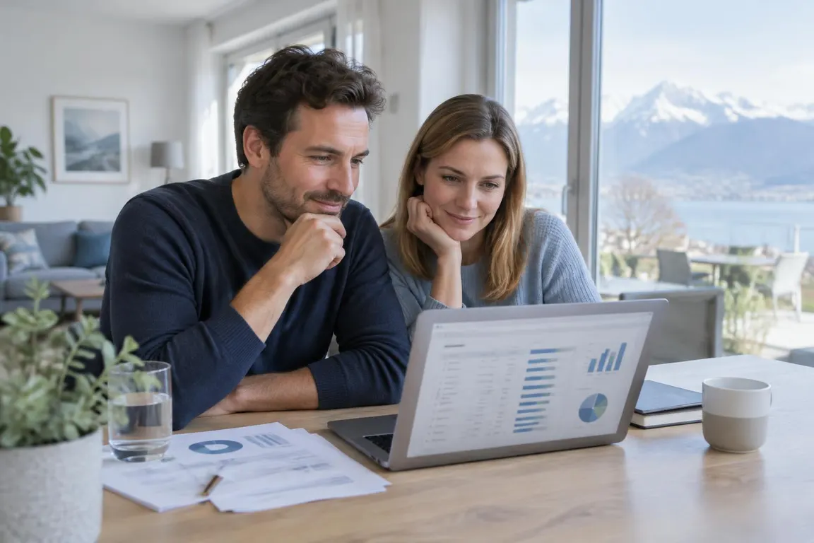 Comparaison des tarifs d'assurance maladie en Suisse sur un ordinateur